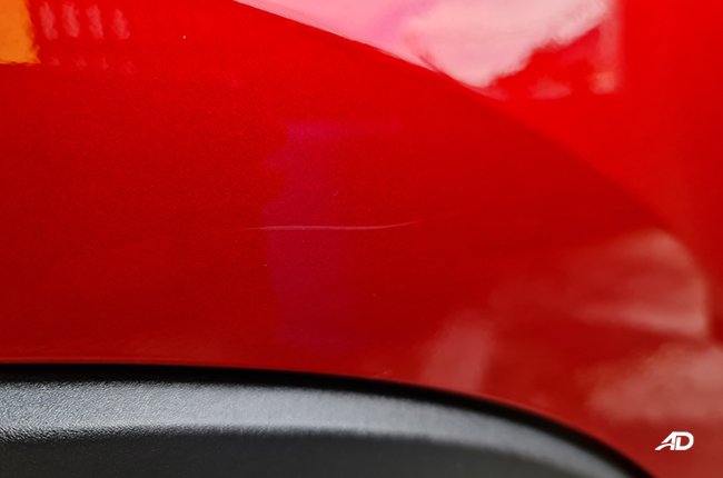 Minor scratch on car rental – typically normal wear