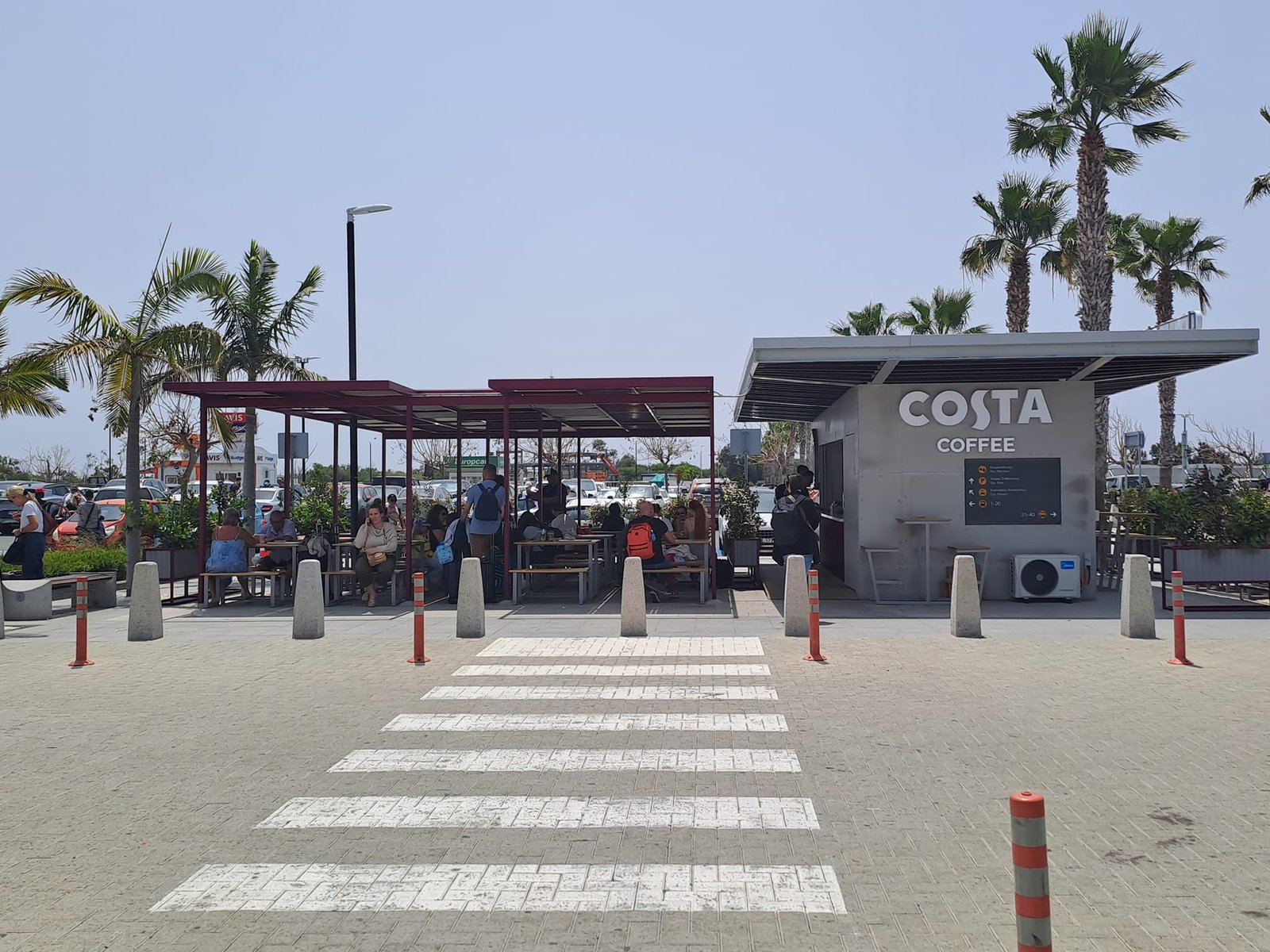 Parking P5 meeting point at Paphos Airport near Costa Coffee